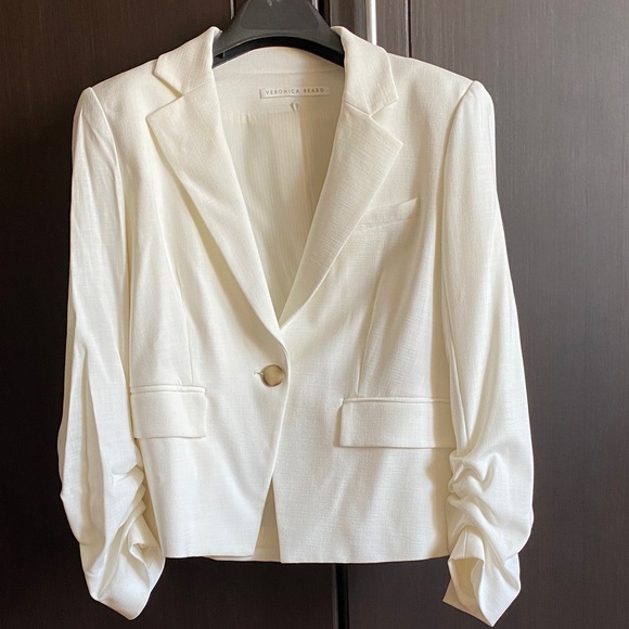 Veronica Beard Battista Dickey Jacket off white size 4 sample sale line - Picture 5 of 8